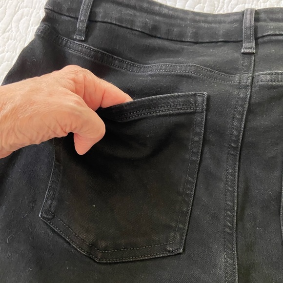 Time and Tru Pull On Black Stretch Jeans Straight Leg Tapered Size Large - Picture 9 of 12